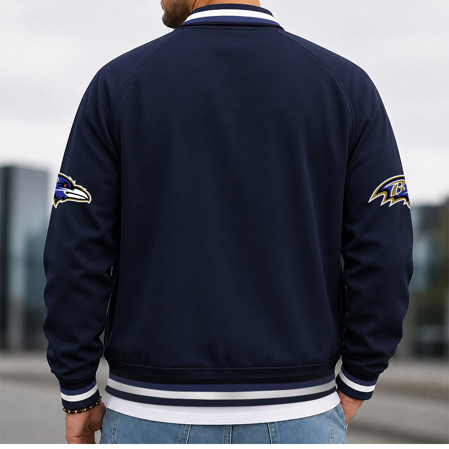 [SPECIAL OFFER] NEW CUSTOMIZED NFL28 BTR BALTIMORE RAVENS MEN'S CASUAL JACKET