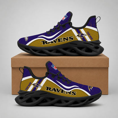 SPECIAL EDITION - NEW CUSTOMIZED NFL28 BTR BALTIMORE RAVENS MAX SOUL SHOES