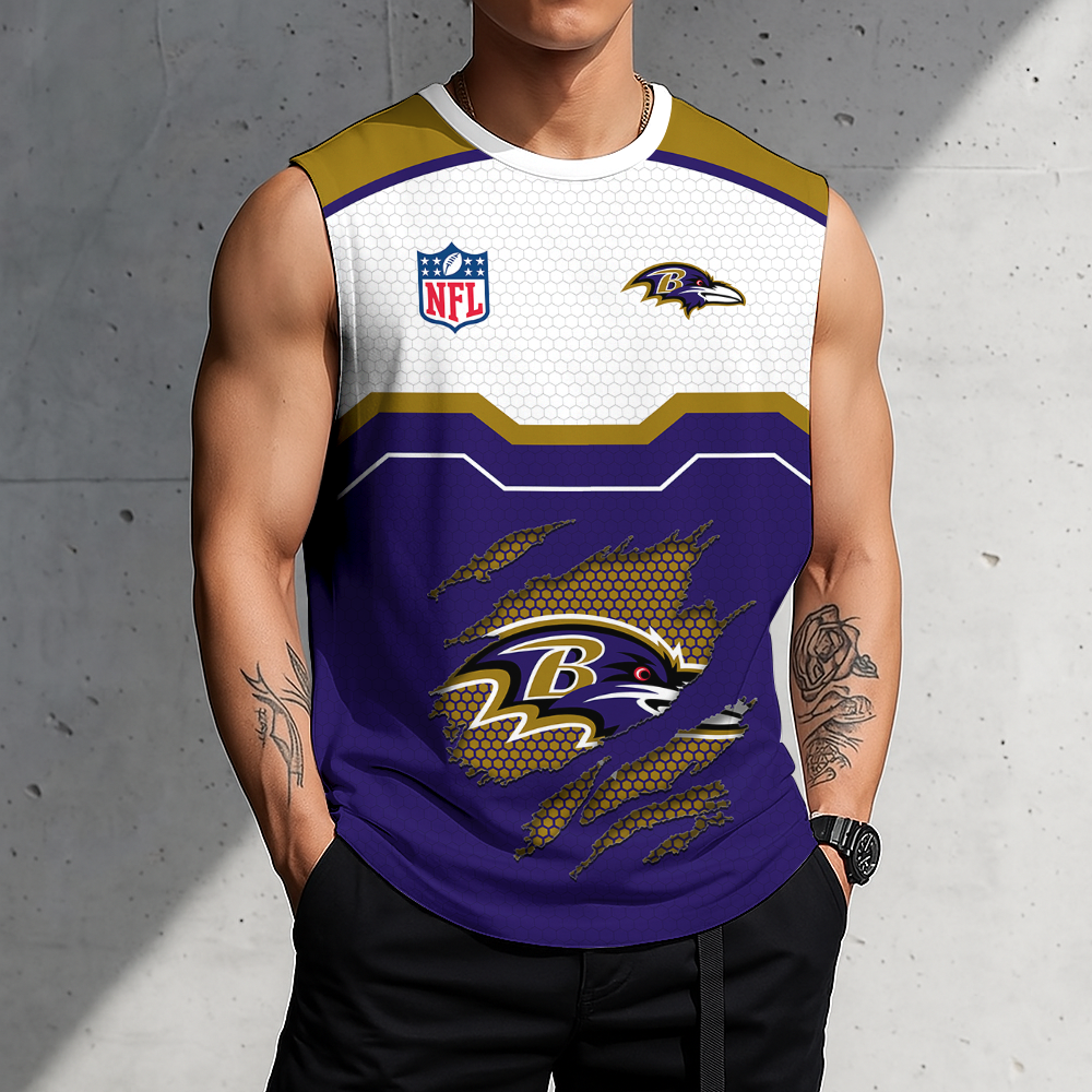 LIMITED EDITION - NEW CUSTOMIZED NFL28 BTR BALTIMORE RAVENS MEN'S GYM SHIRT