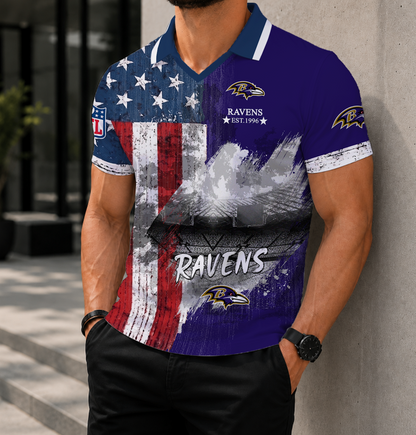 SPECIAL EDITION - NEW CUSTOMIZED NFL28 BTR BALTIMORE RAVENS POLO SHIRT