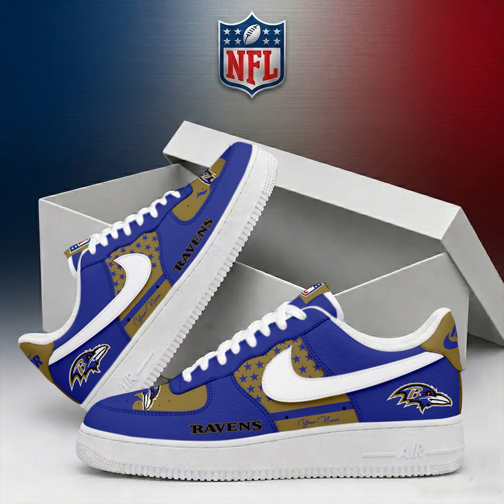LIMITED EDITION - NEW CUSTOMIZED NFL28 BTR BALTIMORE RAVENS AF1 SHOES