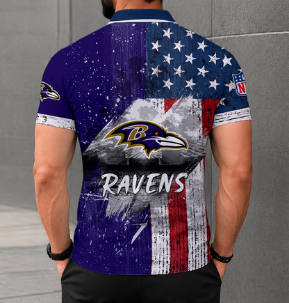 SPECIAL EDITION - NEW CUSTOMIZED NFL28 BTR BALTIMORE RAVENS POLO SHIRT