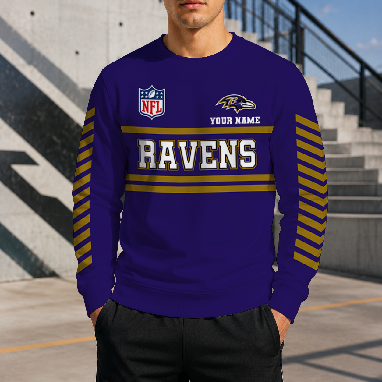 LIMITED EDITION - NEW CUSTOMIZED NFL28 BTR BALTIMORE RAVENS UNISEX SWEATSHIRT