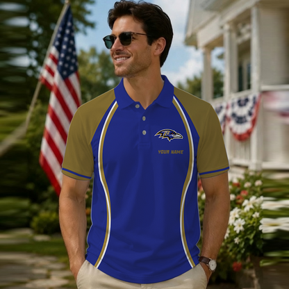 [SPECIAL OFFER] NEW CUSTOMIZED NFL28 BTR BALTIMORE RAVENS POLO SHIRT