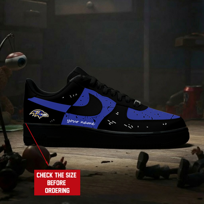 [SPECIAL OFFER] NEW CUSTOMIZED NFL28 BTR BALTIMORE RAVENS AF1 SNEAKERS