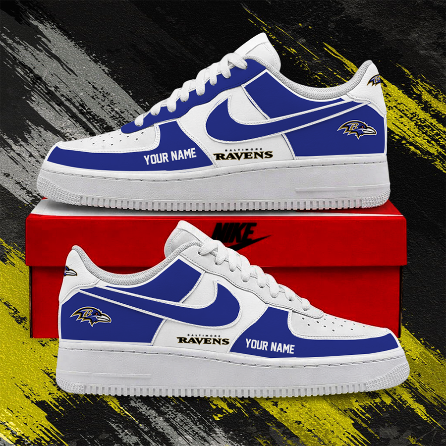 LIMITED EDITION - NEW CUSTOMIZED NFL28 BTR BALTIMORE RAVENS AF1 SHOES