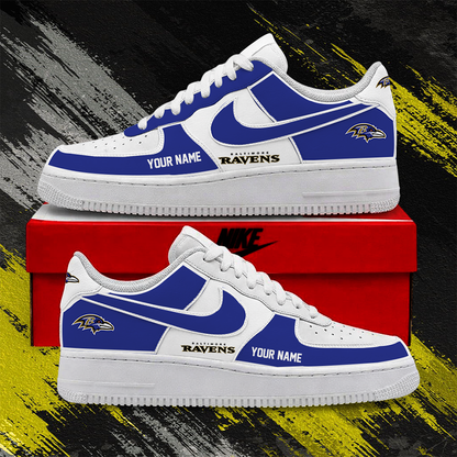 LIMITED EDITION - NEW CUSTOMIZED NFL28 BTR BALTIMORE RAVENS AF1 SHOES