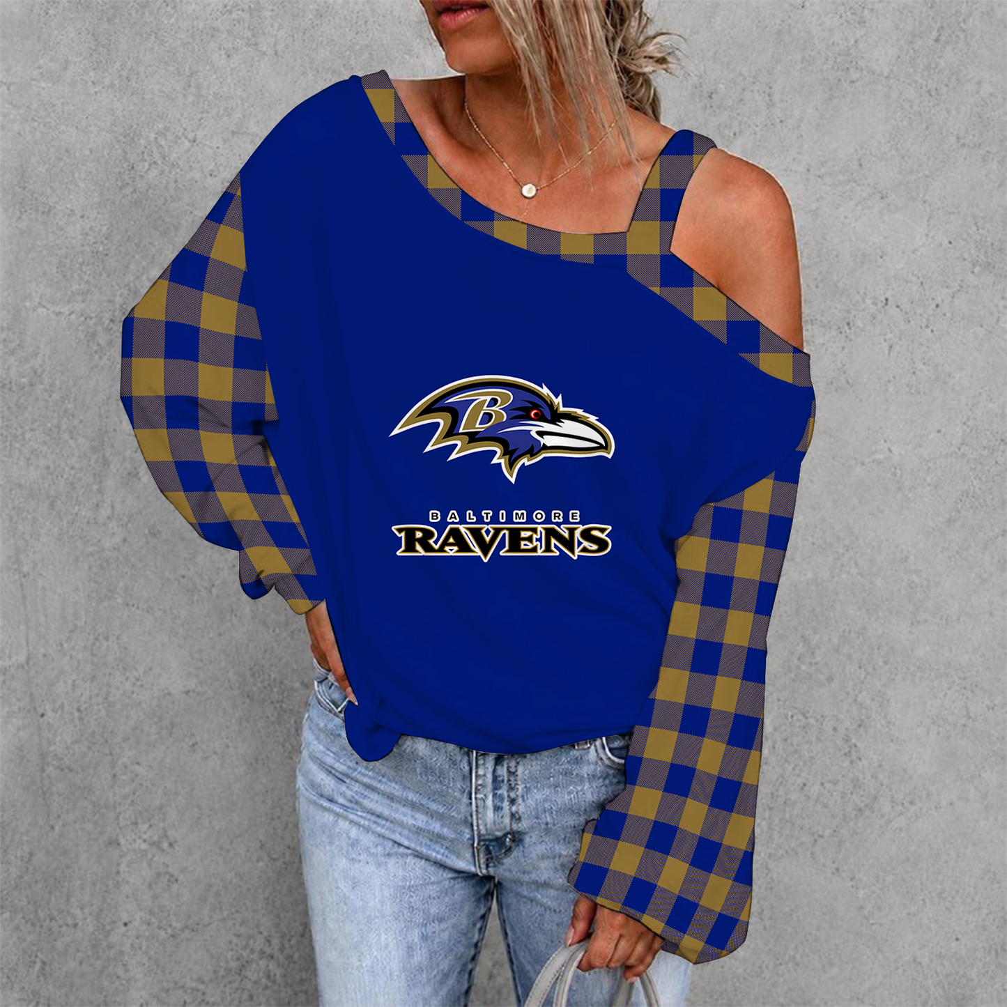 [SPECIAL OFFER] NEW CUSTOMIZED NFL28 BTR BALTIMORE RAVENS DROP SHOULDER SWEATSHIRT