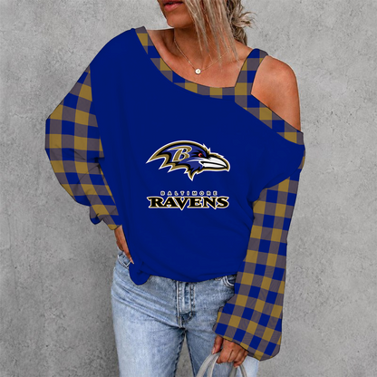 [SPECIAL OFFER] NEW CUSTOMIZED NFL28 BTR BALTIMORE RAVENS DROP SHOULDER SWEATSHIRT