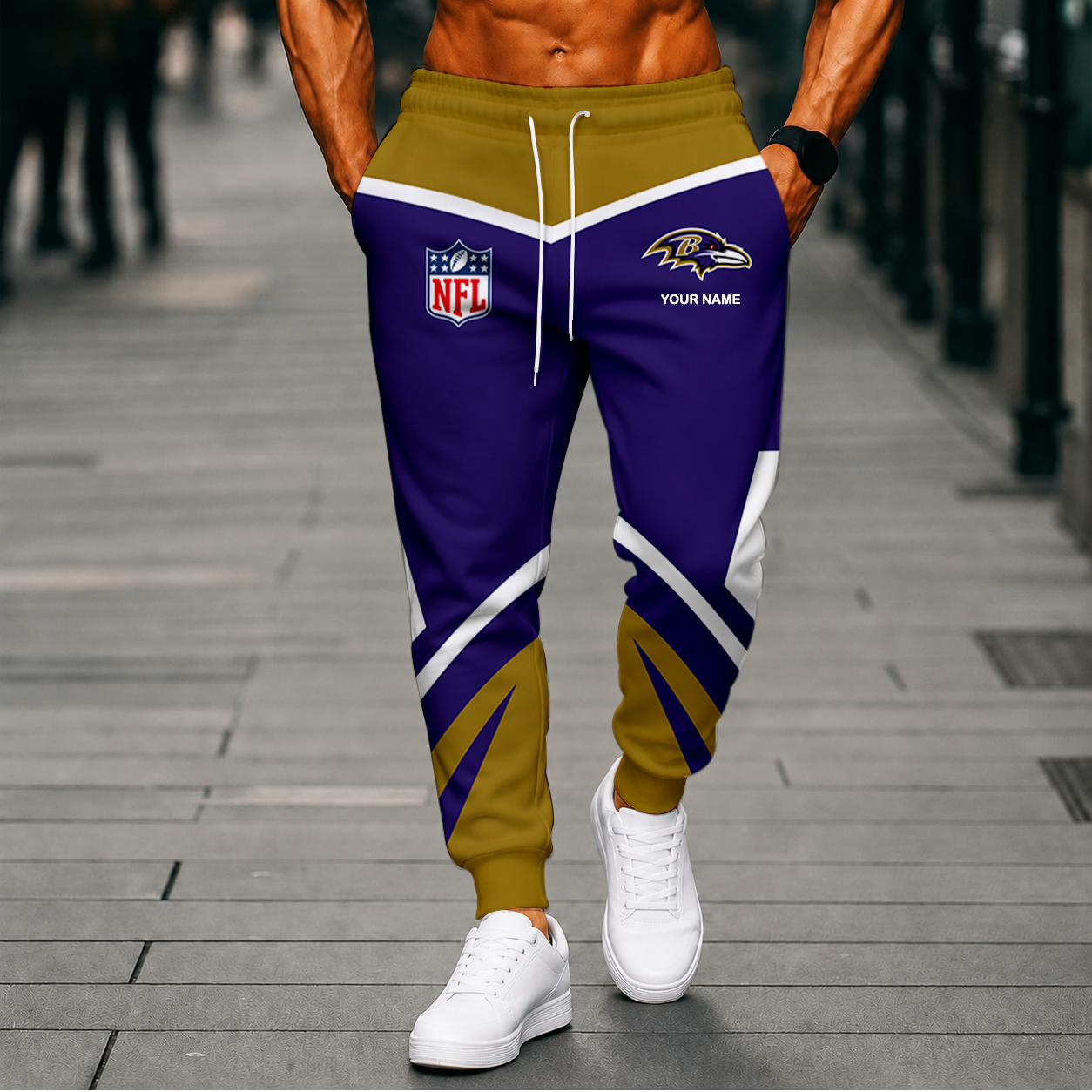 LIMITED EDITION - NEW CUSTOMIZED NFL28 BTR BALTIMORE RAVENS SWEATPANTS