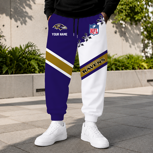 EXCLUSIVE EDITION - NEW CUSTOMIZED NFL28 BTR BALTIMORE RAVENS SWEATPANTS