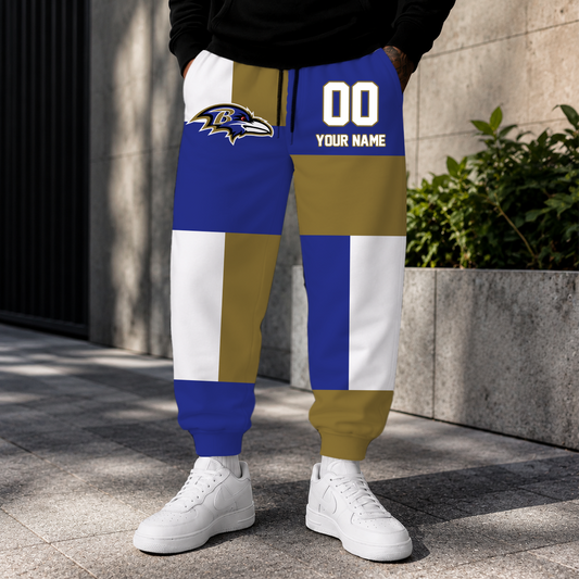LIMITED EDITION - NEW CUSTOMIZED NFL28 BTR BALTIMORE RAVENS SWEATPANTS