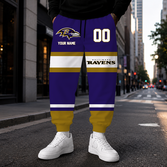 LIMITED EDITION - NEW CUSTOMIZED NFL28 BTR BALTIMORE RAVENS SWEATPANTS