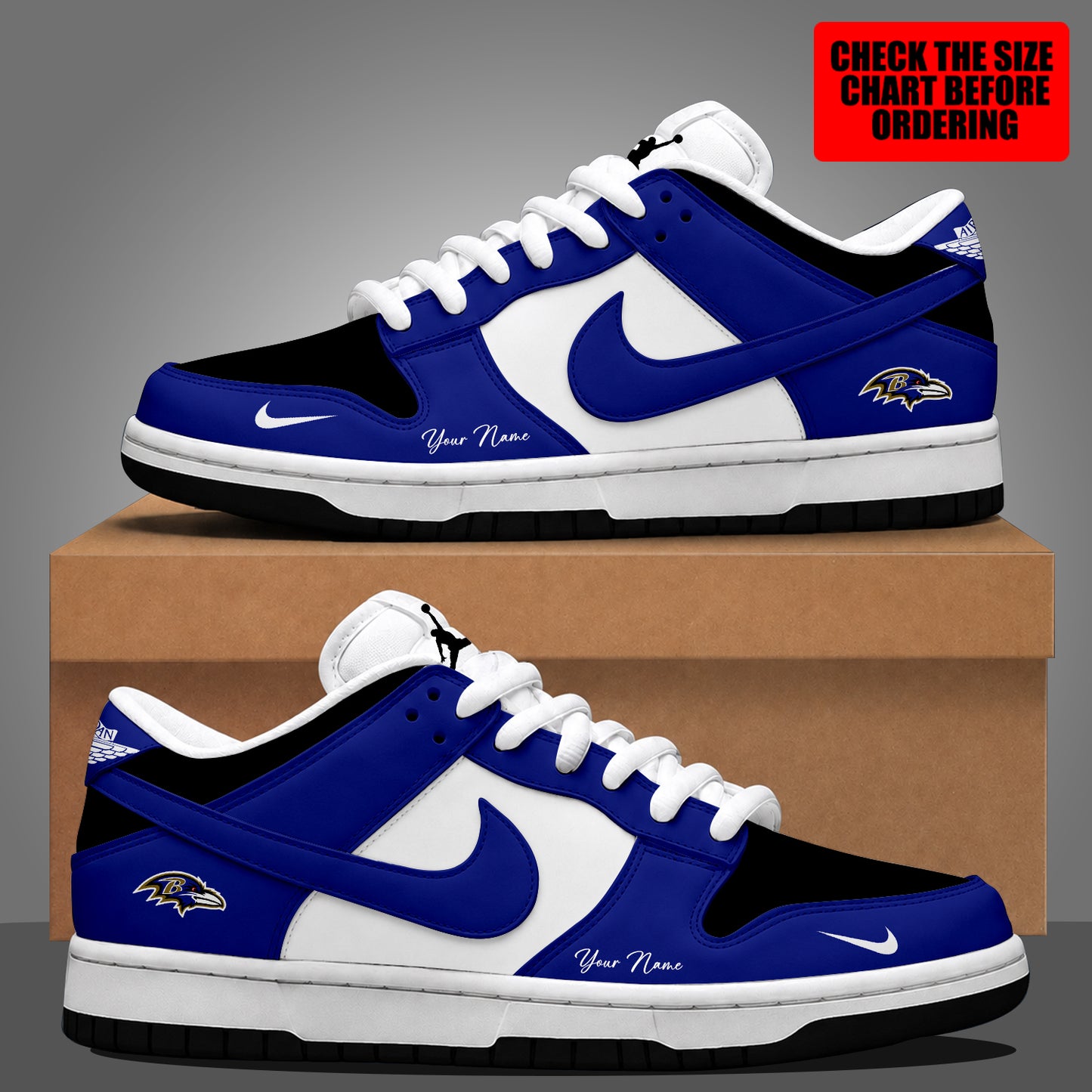 [SPECIAL OFFER] NEW CUSTOMIZED NFL28 BTR BALTIMORE RAVENS DUNK LOW SHOES
