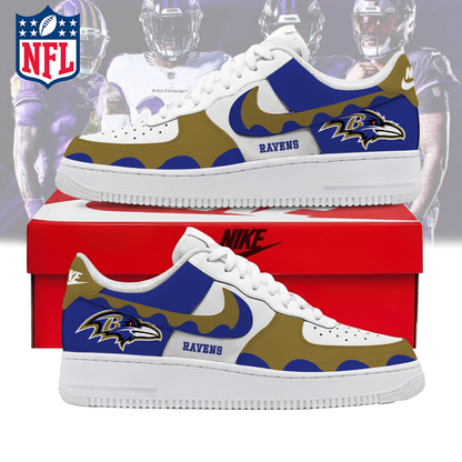 FINAL CLEARANCE - NEW CUSTOMIZED NFL28 BTR BALTIMORE RAVENS AF1 SNEAKERS