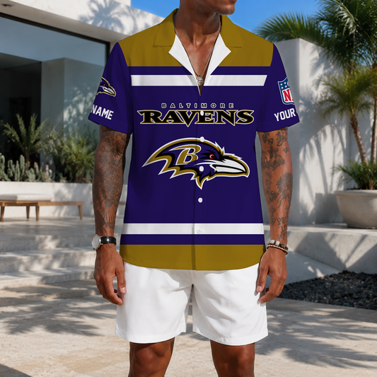 EXCLUSIVE EDITION - NEW CUSTOMIZED NFL28 BTR BALTIMORE RAVENS UNISEX HAWAIIAN SHIRT