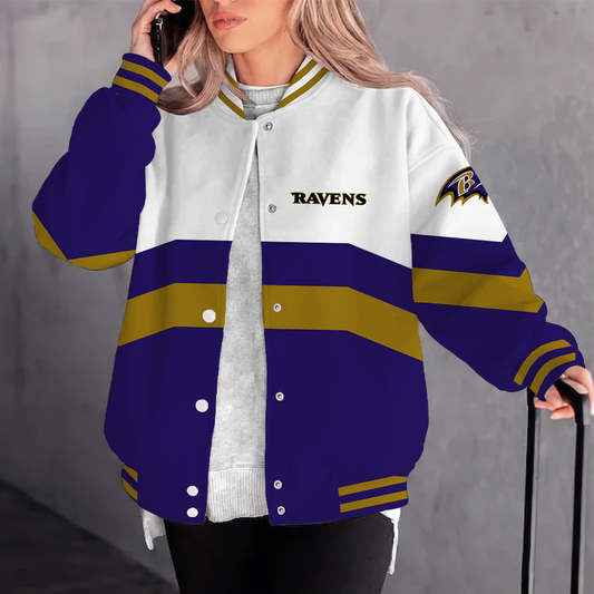 [SPECIAL OFFER] NEW CUSTOMIZED NFL28 BTR BALTIMORE RAVENS SATIN VARSITY & BASEBALL JACKET