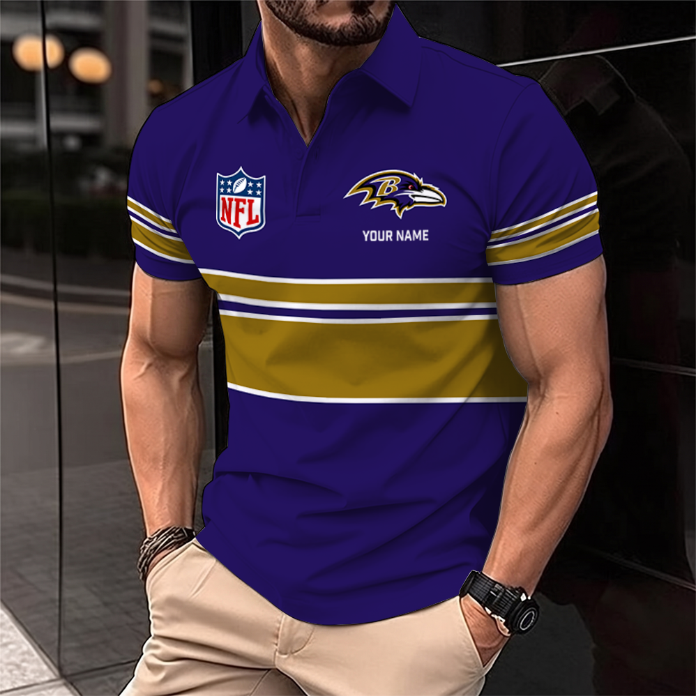 [SPECIAL OFFER] NEW CUSTOMIZED NFL28 BTR BALTIMORE RAVENS POLO SHIRT