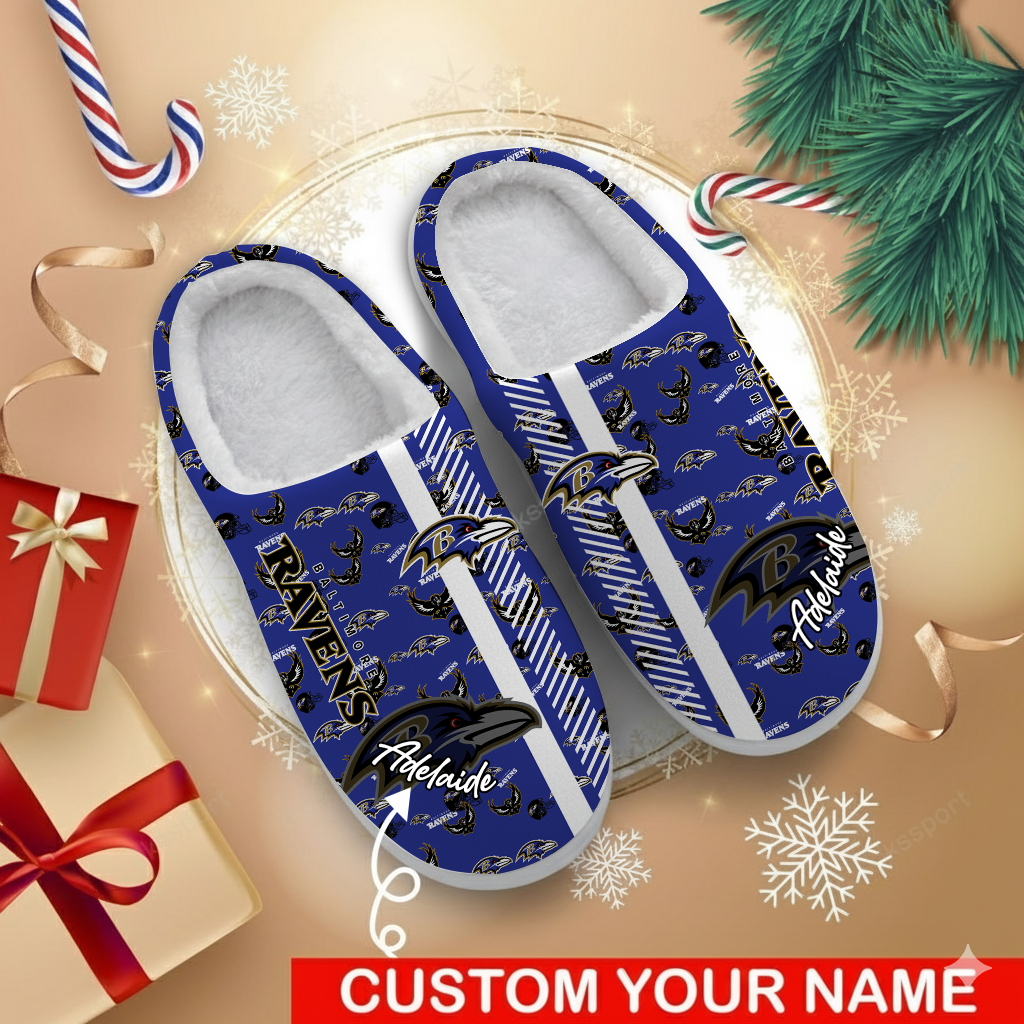 LIMITED EDITION - NEW CUSTOMIZED NFL28 BTR BALTIMORE RAVENS FOAM SLIPPERS