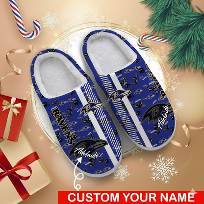 LIMITED EDITION - NEW CUSTOMIZED NFL28 BTR BALTIMORE RAVENS FOAM SLIPPERS