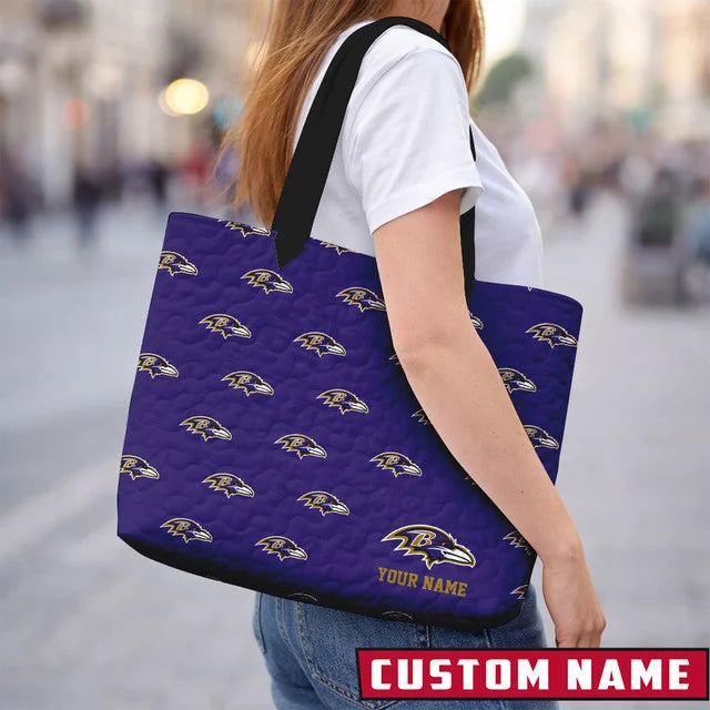 LIMITED EDITION - NEW CUSTOMIZED NFL28 BT RAVENS QUILTED TOTE BAG