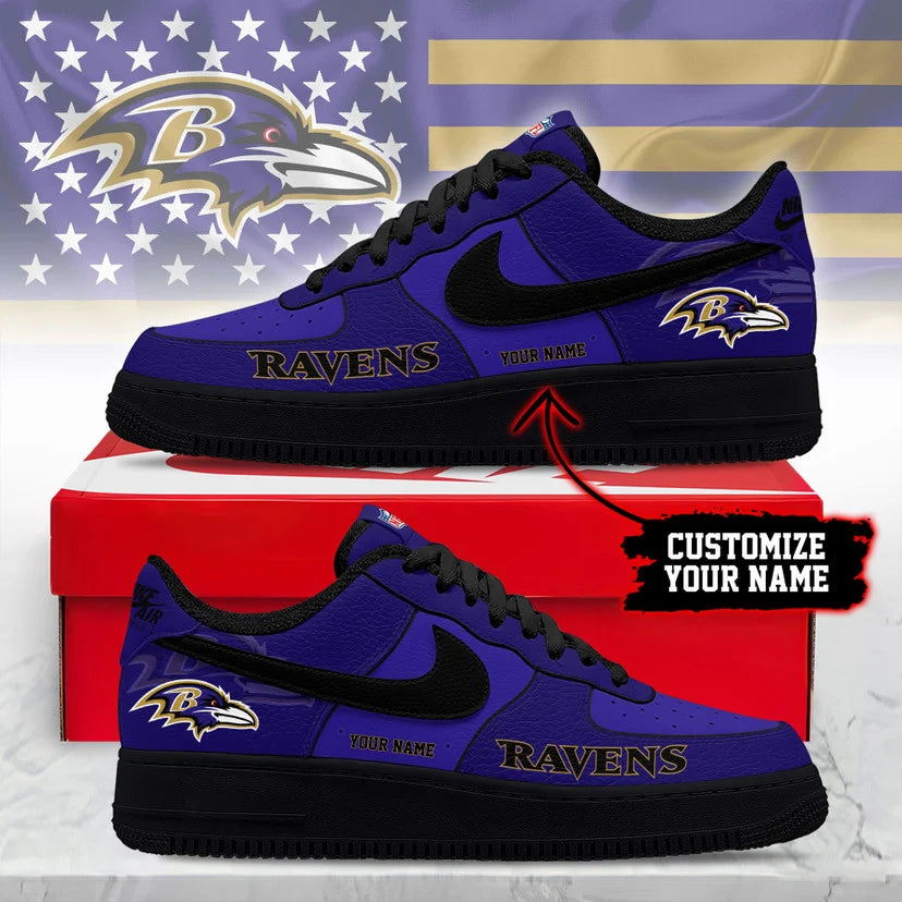 LIMITED EDITION - NEW CUSTOMIZED NFL28 BTR BT RAVENS AF1 SNEAKERS