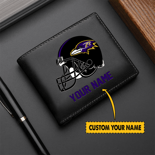 LIMITED EDITION - NEW CUSTOMIZED NFL28 BT RAVENS LEATHER WALLET