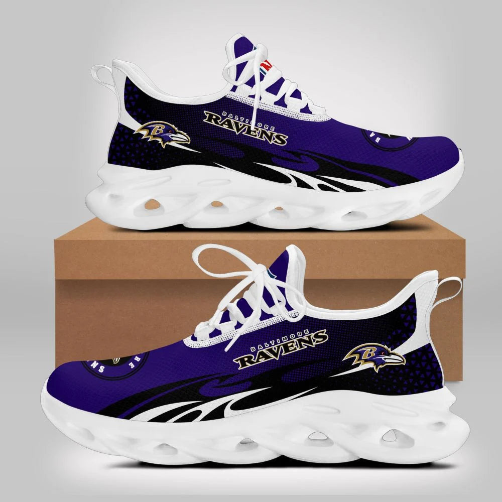 LIMITED EDITION - NEW CUSTOMIZED NFL28 BTR BALTIMORE RAVENS UNISEX MAX SOUL SHOES