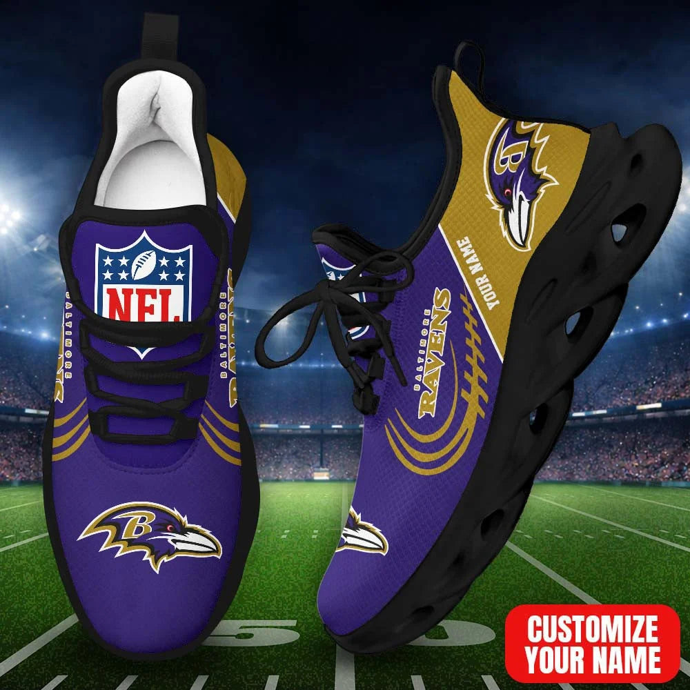 LIMITED EDITION - NEW CUSTOMIZED NFL28 BTR BT RAVENS PREMIUM CLUNKY SNEAKERS