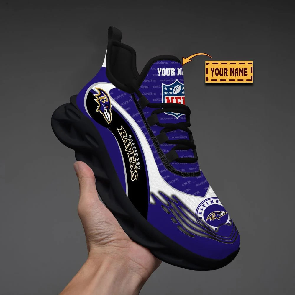 LIMITED EDITION - NEW CUSTOMIZED NFL28 BTR BALTIMORE RAVENS UNISEX MAX SOUL SHOES