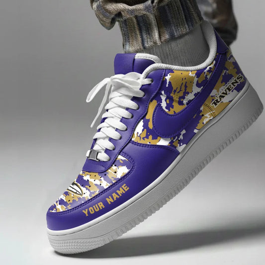 [SPECIAL OFFER] NEW CUSTOMIZED NFL28 BTR BALTIMORE RAVENS AF1 SNEAKERS
