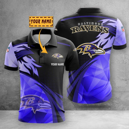LIMITED EDITION - NEW CUSTOMIZED NFL28 BTR BALTIMORE RAVENS POLO SHIRT