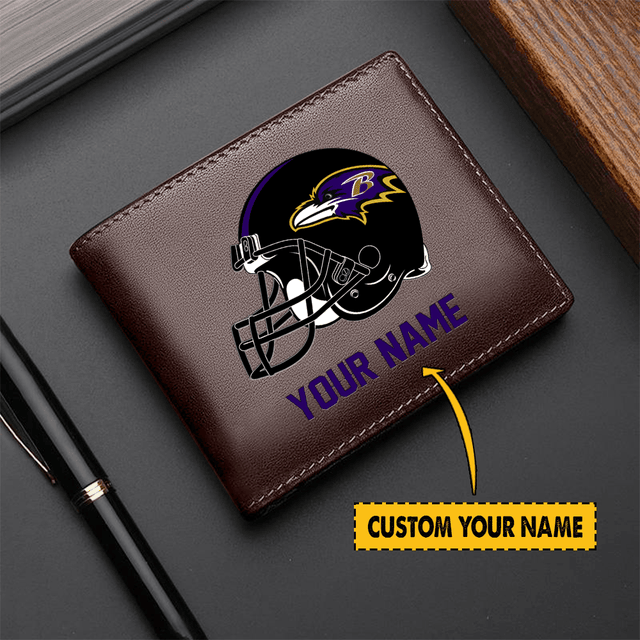 LIMITED EDITION - NEW CUSTOMIZED NFL28 BT RAVENS LEATHER WALLET