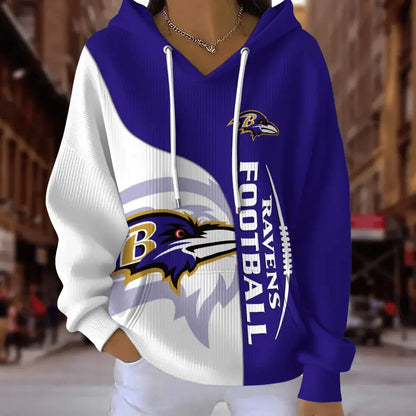 [SPECIAL OFFER] NEW CUSTOMIZED NFL28 BTR BALTIMORE RAVENS RIBBED HOODIE & SWEATSHIRT