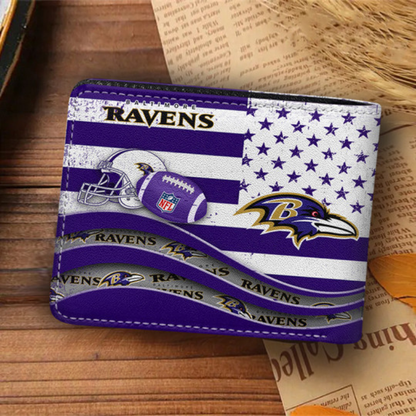[SPECIAL OFFER] NEW CUSTOMIZED NFL28 BTR BALTIMORE RAVENS LEATHER WALLET