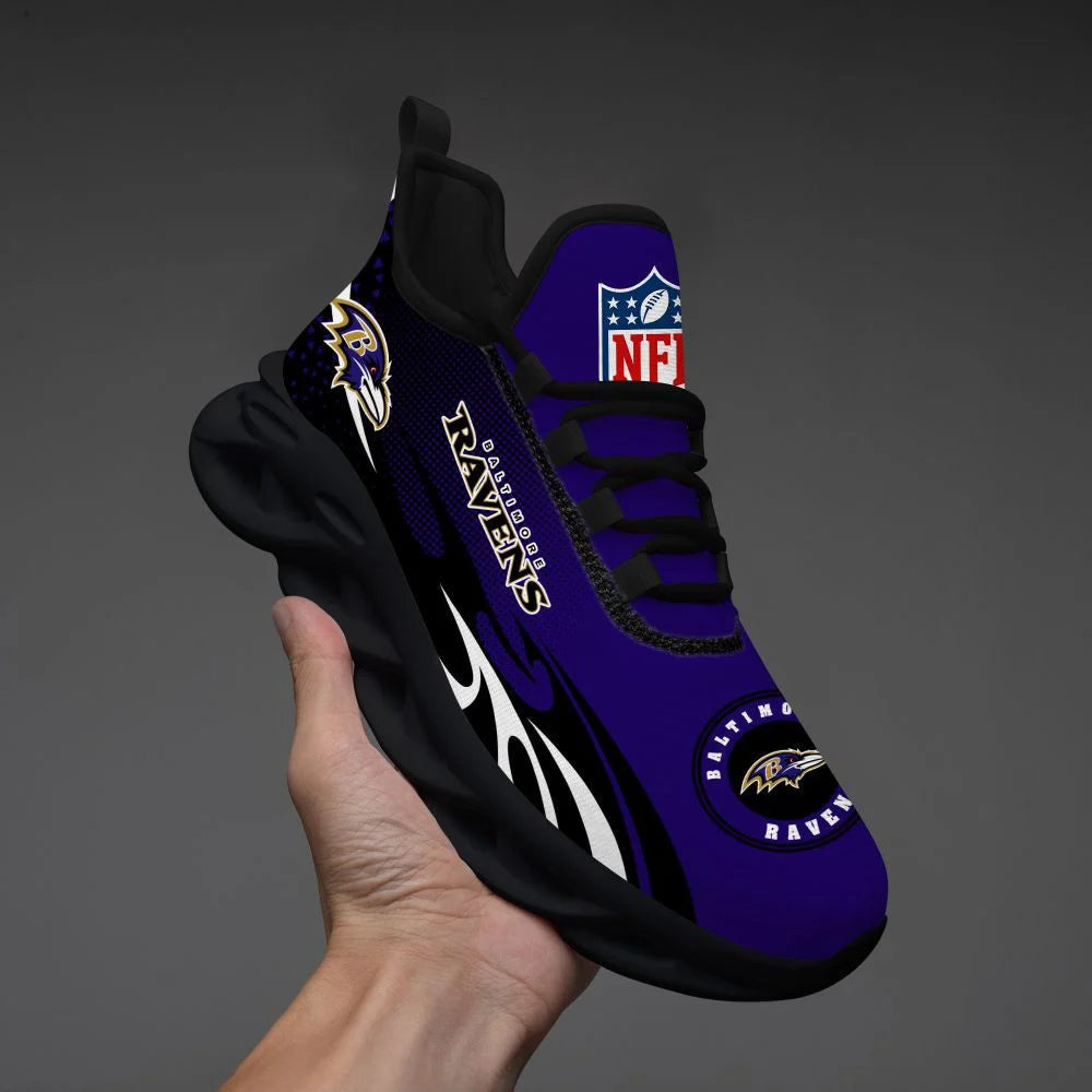 LIMITED EDITION - NEW CUSTOMIZED NFL28 BTR BALTIMORE RAVENS UNISEX MAX SOUL SHOES