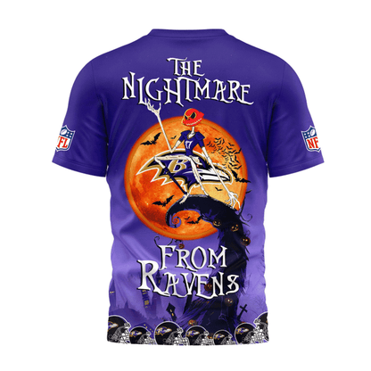 [SPECIAL OFFER] NEW CUSTOMIZED NFL28 BTR BALTIMORE RAVENS HALLOWEEN THE NIGHTMARE APPAREL