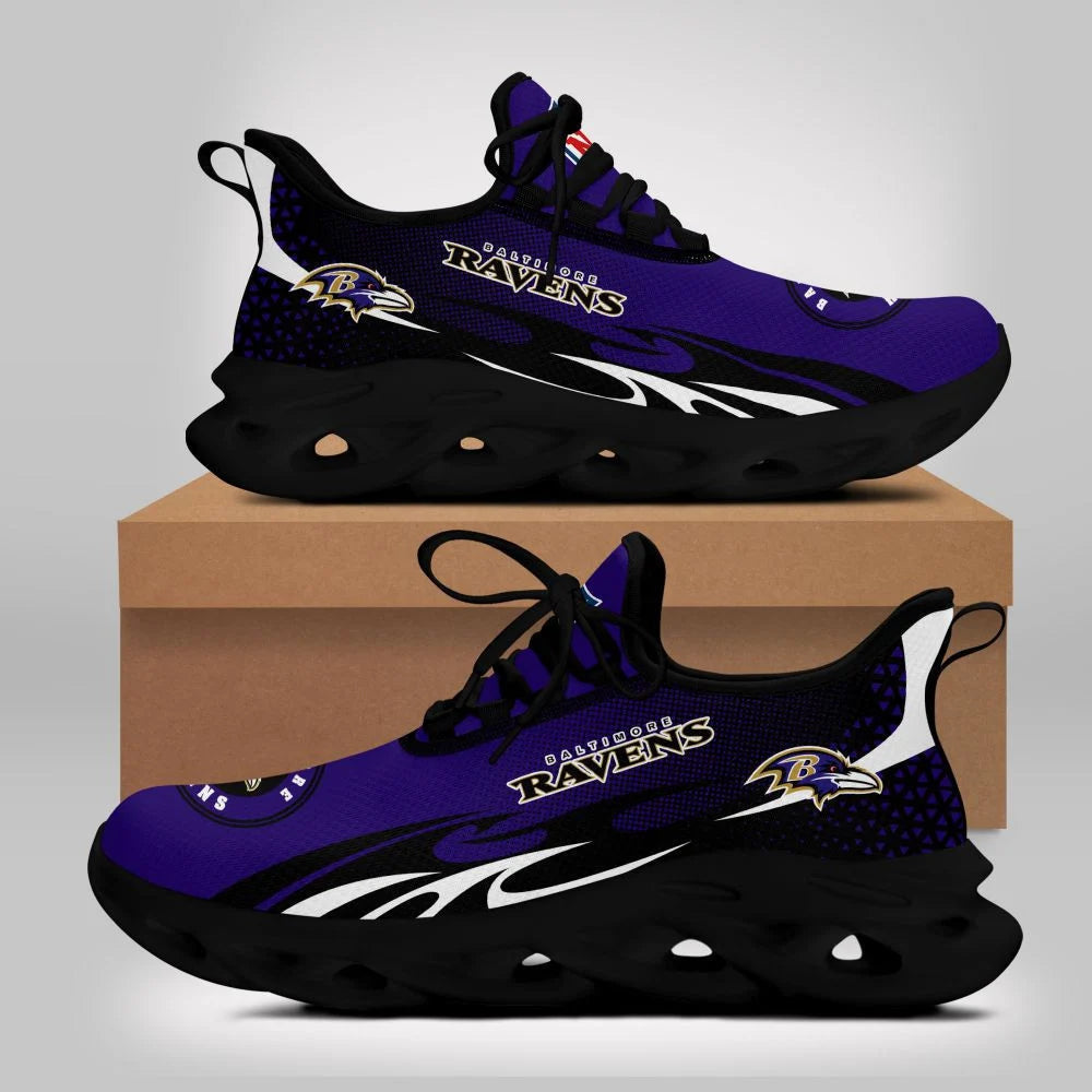 LIMITED EDITION - NEW CUSTOMIZED NFL28 BTR BALTIMORE RAVENS UNISEX MAX SOUL SHOES