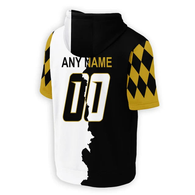LIMITED EDITION - NEW CUSTOMIZED NFL28 BTR BALTIMORE RAVENS SHORT SLEEVE HOODIE T-SHIRT