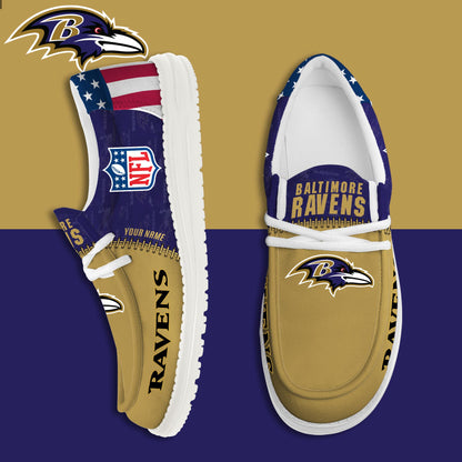 LIMITED EDITION - NEW CUSTOMIZED NFL28 BTR BALTIMORE RAVENS LOAFER SHOES