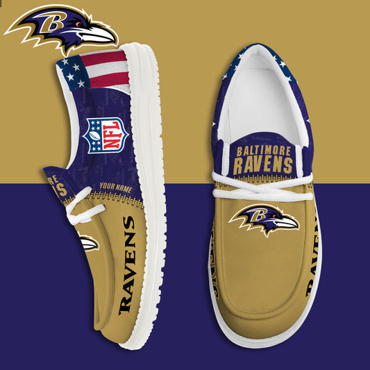 LIMITED EDITION - NEW CUSTOMIZED NFL28 BTR BALTIMORE RAVENS LOAFER SHOES