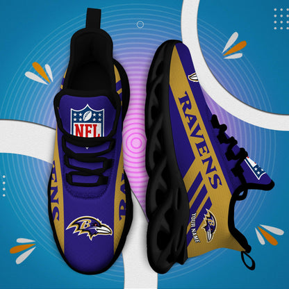 LIMITED EDITION - NEW CUSTOMIZED NFL28 BTR BALTIMORE RAVENS UNISEX MAX SOUL SHOES