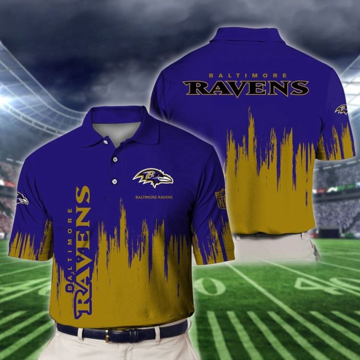 LIMITED EDITION - NEW CUSTOMIZED NFL28 BTR BALTIMORE RAVENS POLO SHIRT