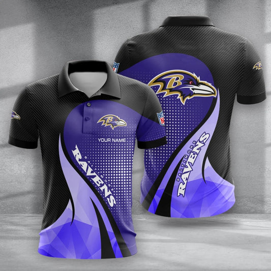 LIMITED EDITION - NEW CUSTOMIZED NFL28 BTR BALTIMORE RAVENS POLO, T-SHIRT & SHORT PANTS SET