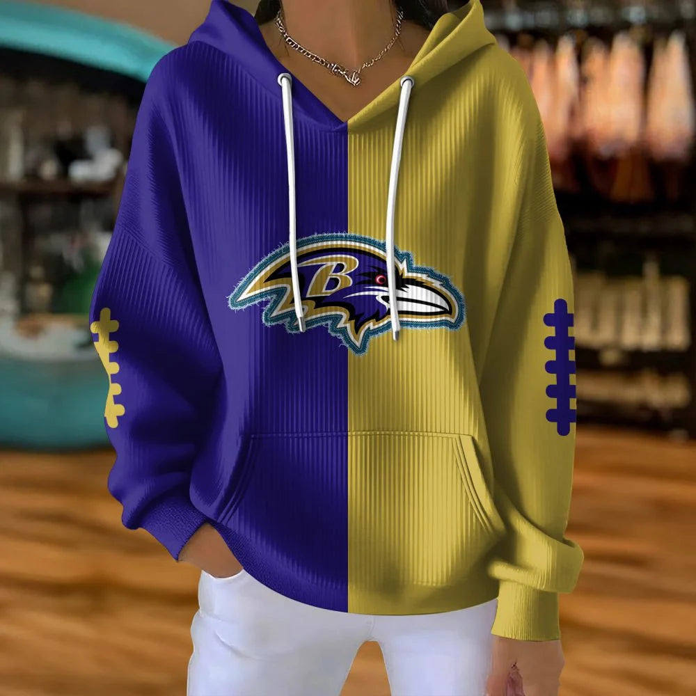 LIMITED EDITION - NEW CUSTOMIZED NFL28 BTR BALTIMORE RAVENS RIBBED HOODIE & SWEATSHIRT