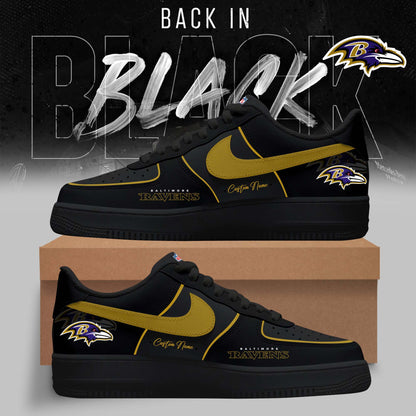 LIMITED EDITION - NEW CUSTOMIZED NFL28 BTR BALTIMORE RAVENS AF1 SNEAKERS