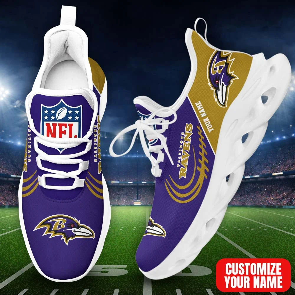 LIMITED EDITION - NEW CUSTOMIZED NFL28 BTR BT RAVENS PREMIUM CLUNKY SNEAKERS
