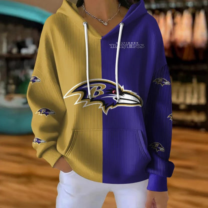 [SPECIAL OFFER] NEW CUSTOMIZED NFL28 BTR BALTIMORE RAVENS RIBBED HOODIE & SWEATSHIRT