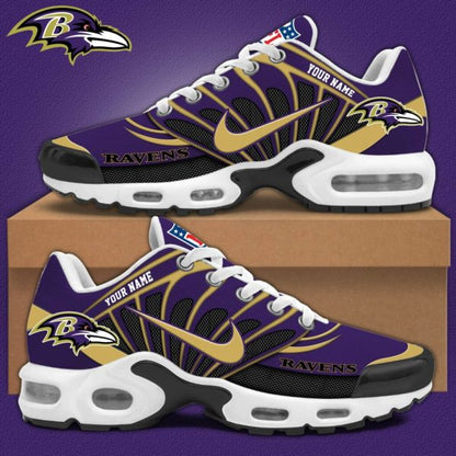 LIMITED EDITION - NEW CUSTOMIZED NFL28 BTR BALTIMORE RAVENS AIR MAX PLUS SNEAKERS