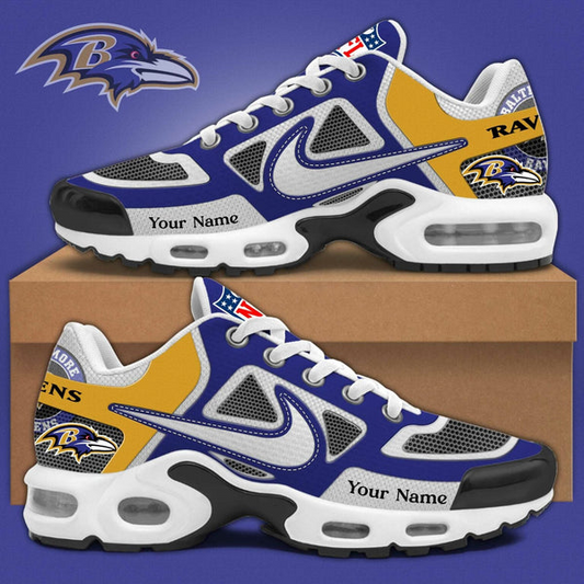 LIMITED EDITION - NEW CUSTOMIZED NFL28 BTR BALTIMORE RAVENS UNISEX AIR MAX PLUS SNEAKERS